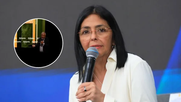 Delcy Rodríguez cortó abruptamente su participación en foro: le iban a hacer preguntas incómodas Delcy Rodríguez cortó abruptamente su participación en foro: le iban a hacer preguntas incómodas