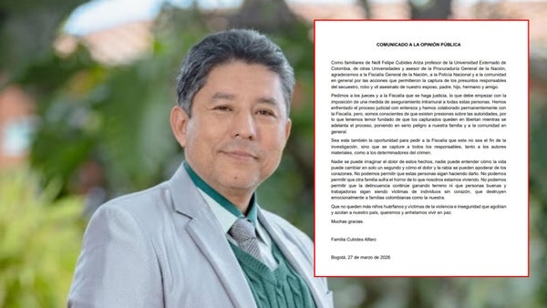 Familia Cubides exige medidas de aseguramiento para los capturados por el crimen del profesor del Externado Familia Cubides exige medidas de aseguramiento para los capturados por el crimen del profesor del Externado