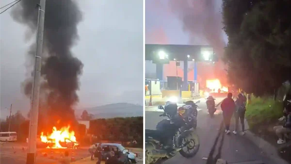 VIDEO | Dos muertos y varios vehículos calcinados tras grave accidente en peaje de la vía Bogotá – Ubaté
