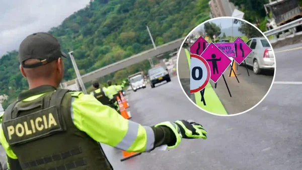 ¿Qué significa la señal de tránsito fucsia en carretera? Clave en Semana Santa en Colombia