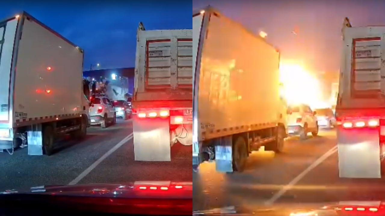 Exact moment of accident at Bogotá-Ubaté toll booth captured on video