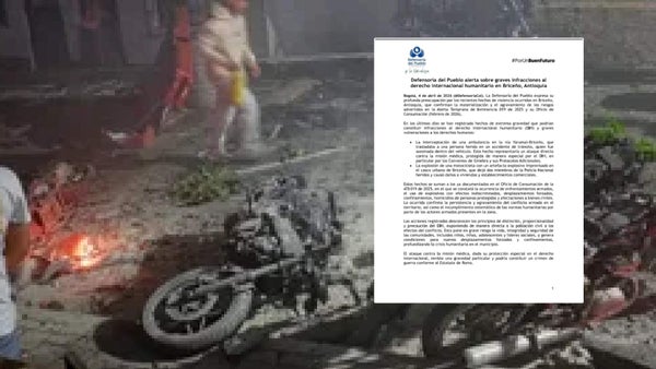 Defensoría alerta graves violaciones al DIH tras ataque en Briceño, Antioquia Defensoría alerta graves violaciones al DIH tras ataque en Briceño, Antioquia
