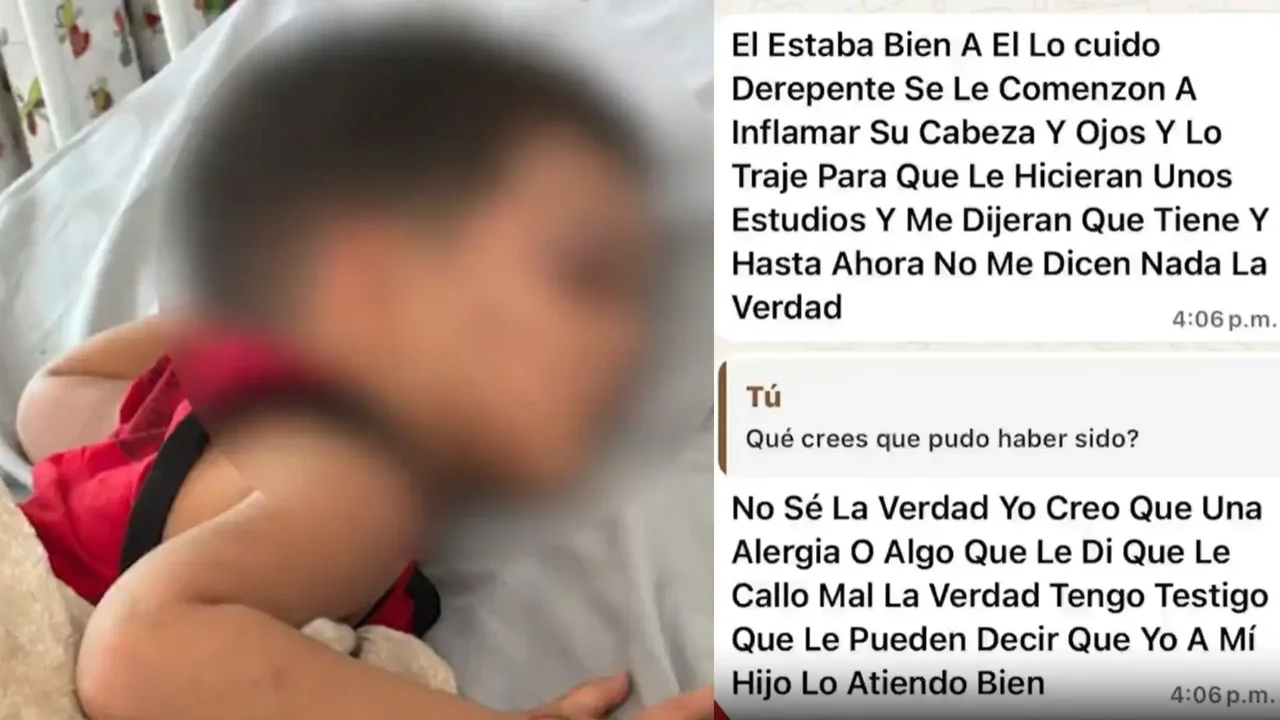2-year-old boy appeared with a swollen head, bruises, and burns: possible mistreatment investigated in Medellín