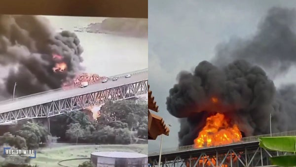 Cierran el Puente de las Américas en Panamá tras incendio con camiones cisterna Cierran el Puente de las Américas en Panamá tras incendio con camiones cisterna