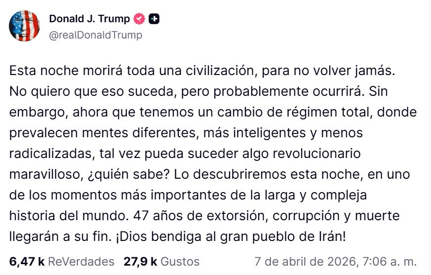 Ultimátum de Trump a Irán