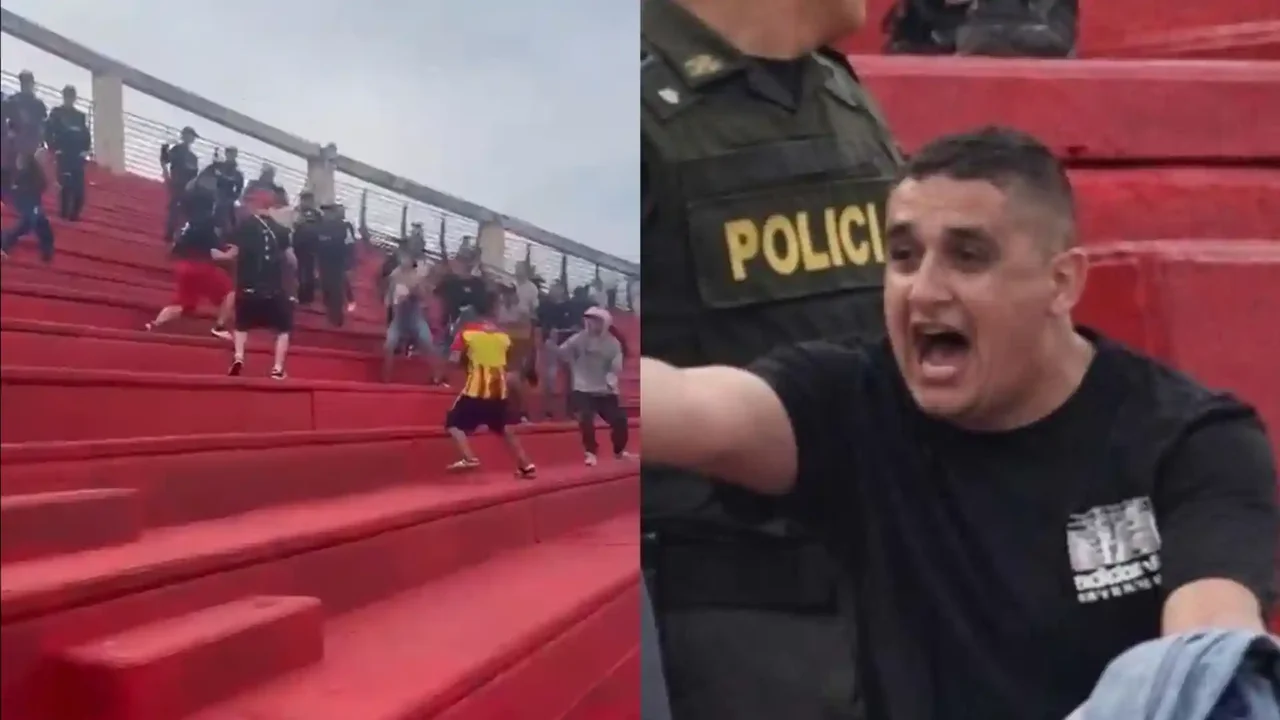 Caught on camera: Supporters of Pereira and Once Caldas engaged in a violent fight
