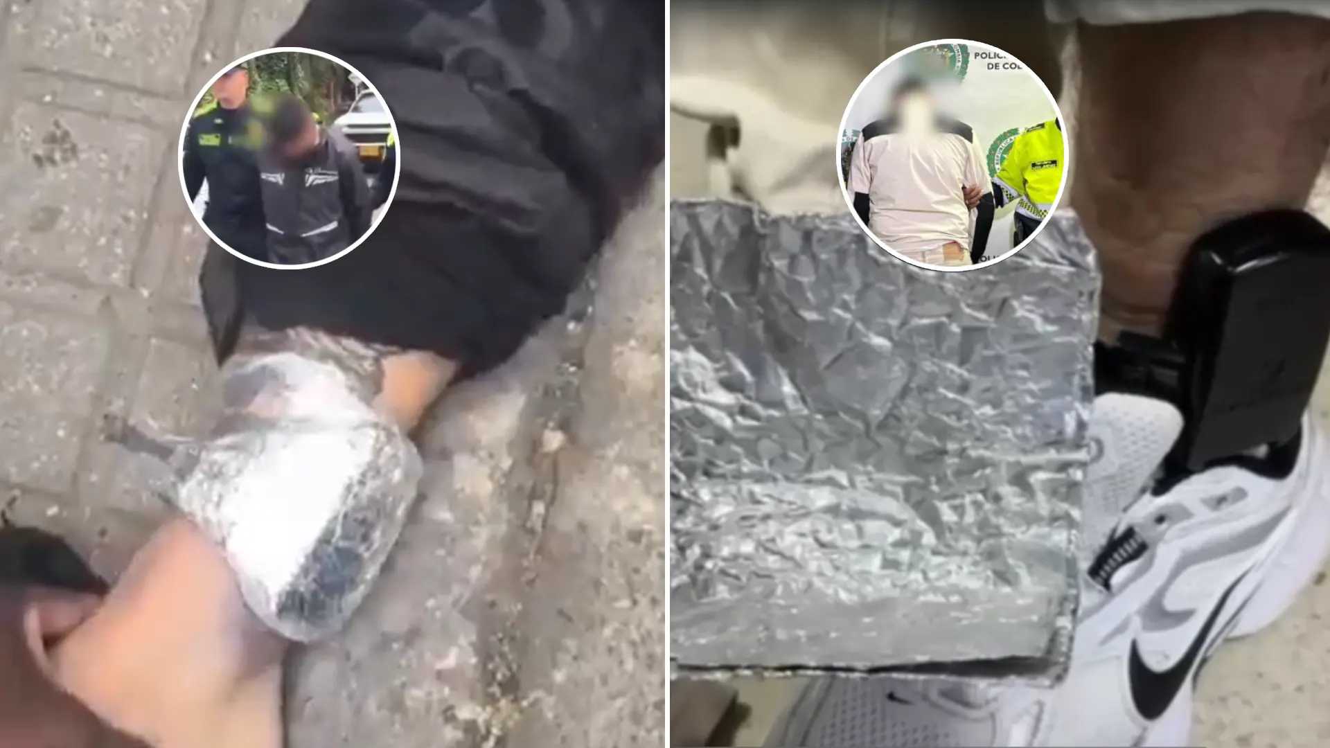 Brazaletes del Inpec con papel aluminio