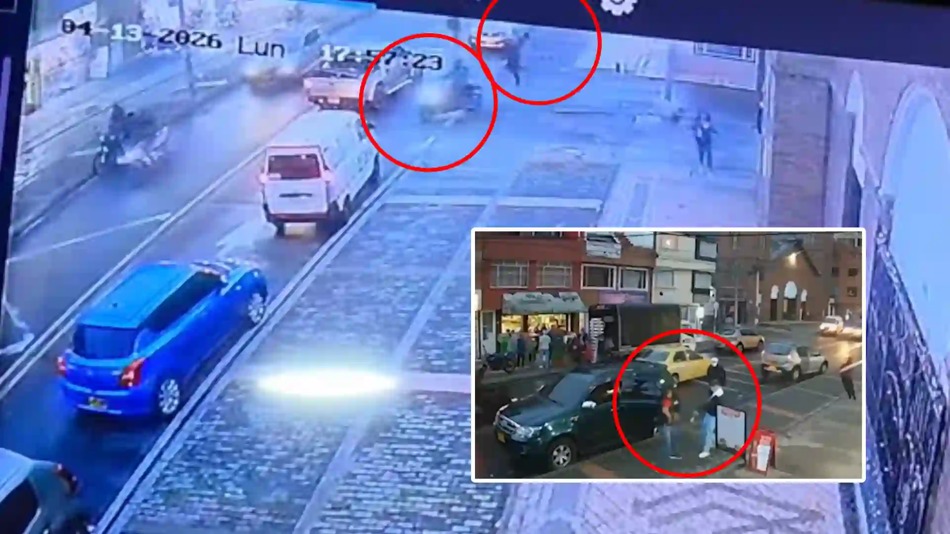 Video del momento exacto en el que sicario huye en una moto tras violento ataque en Usaquén