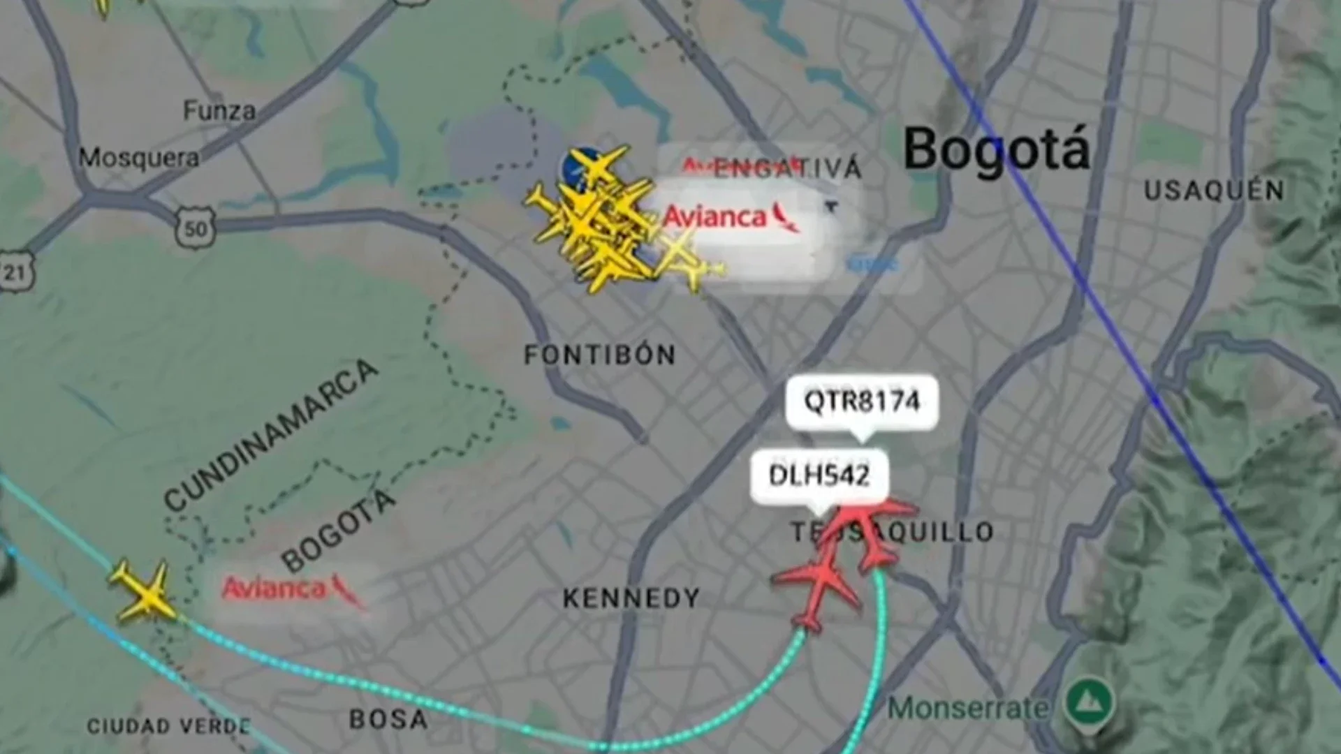 Incidente en el aeropuerto El Dorado con dos aviones.