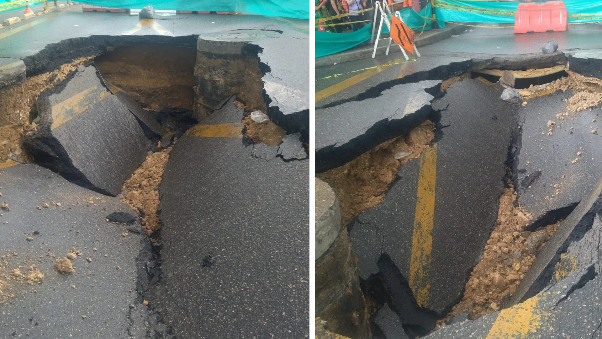 Socavón en Bogotá.