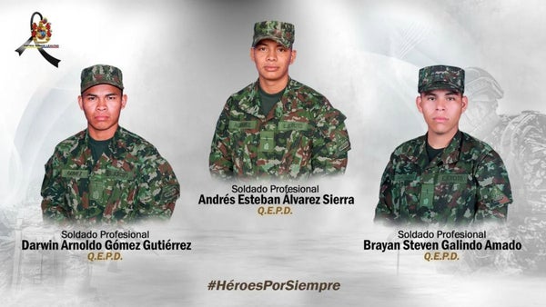 Ejército confirma identidad de tres soldados asesinados en ataque con drones en Ipiales, Nariño