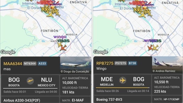 ¿Nuevo incidente en El Dorado? Avión de Wingo y MasAir se habrían encontrado a menos de 300 pies de distancia