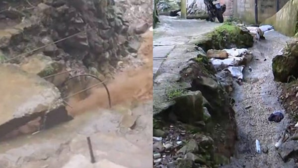 Video | Quebrada se está "devorando" una vía en Medellín y dejando en riesgo varias casas en La Honda