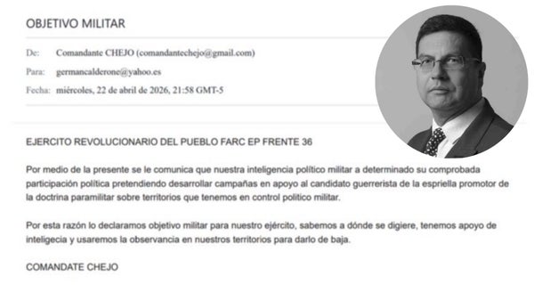 Abogado de la campaña presidencial de Abelardo de la Espriella recibe amenazas de muerte vía email