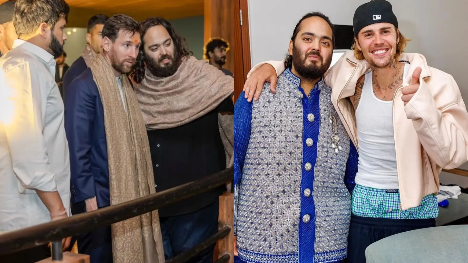Anant Ambani con Messi y Justin Bieber