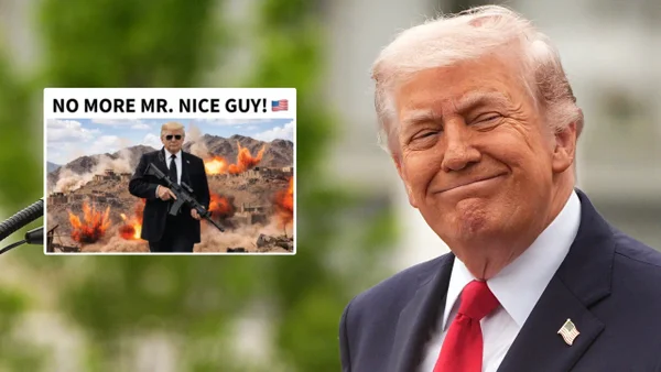 El montaje que publicó Donald Trump para advertir a Irán: "Se acabó el señor buena gente"