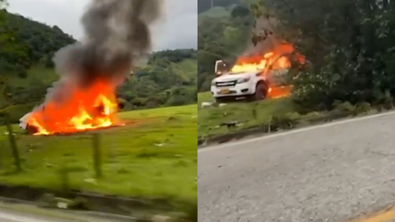 Armed attack in San Rafael, Antioquia left two injured and a truck burned