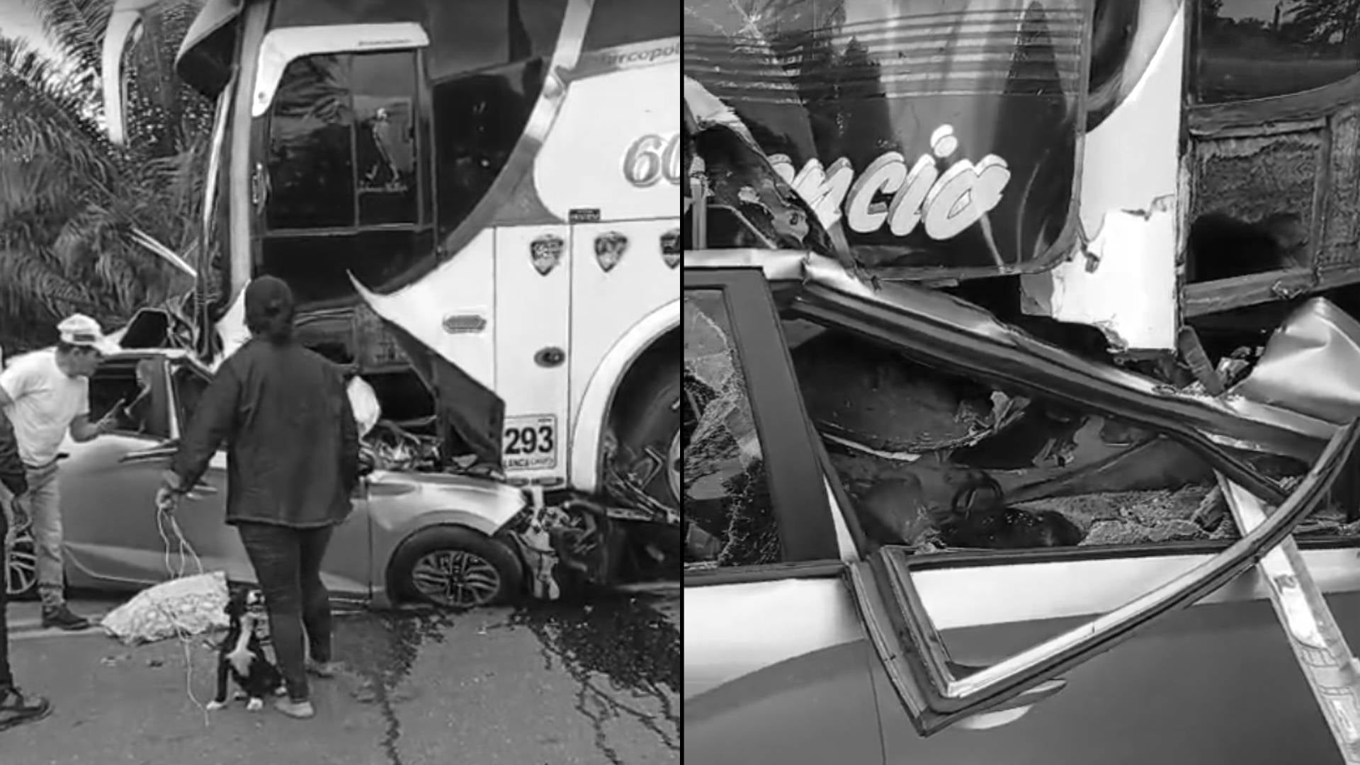 Accidente entre bus y carro en el Meta