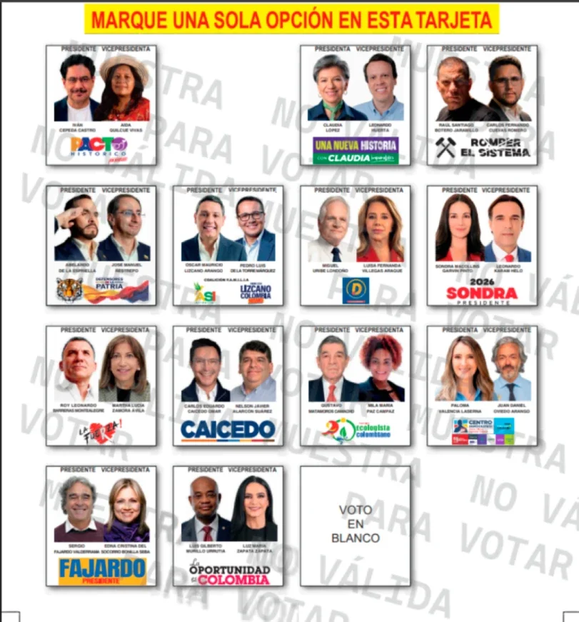 Tarjetón 31 de mayo