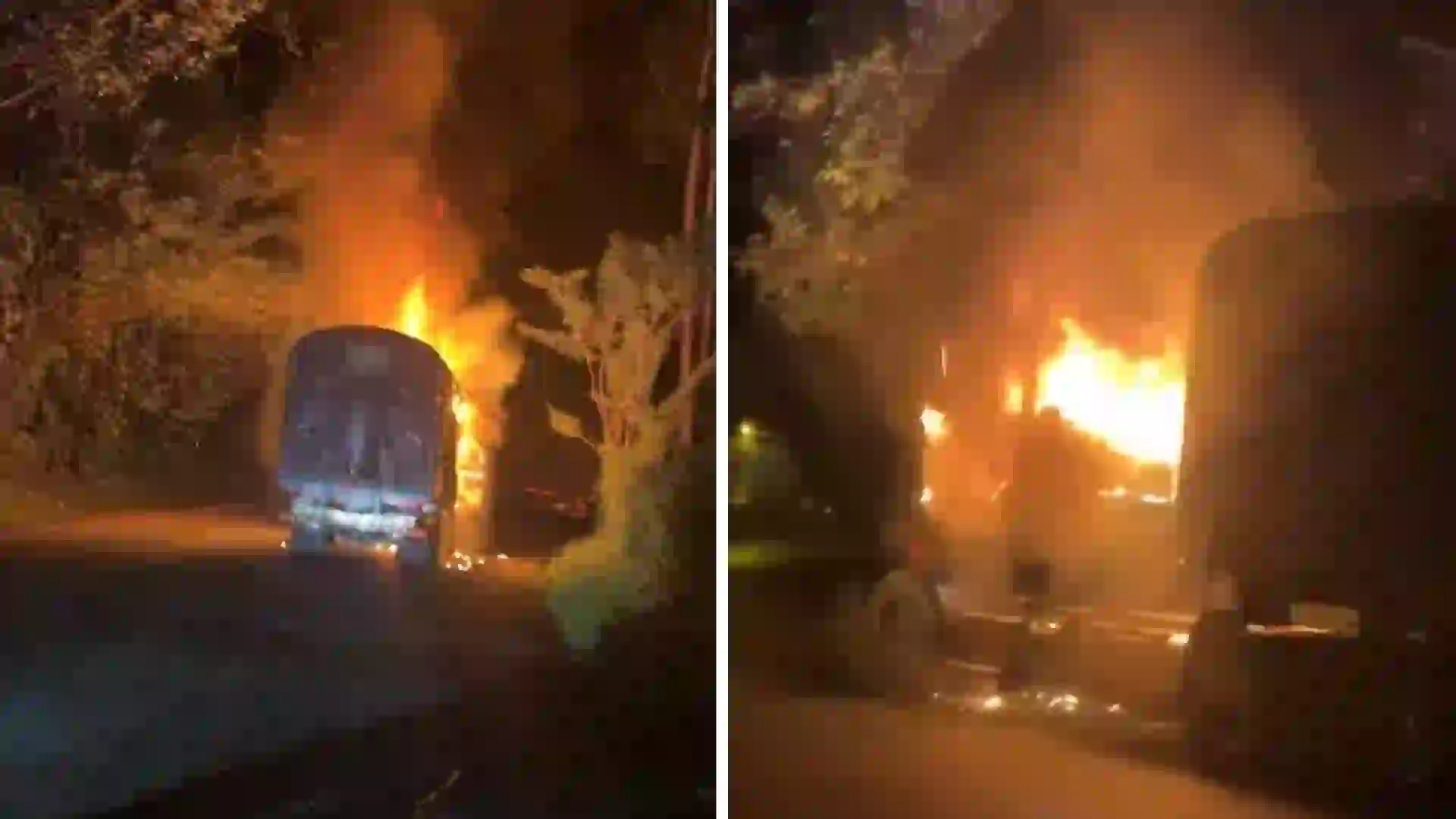 ELN incendió dos camiones y un bus en Valdivia, en la vía Medellín–Costa Caribe