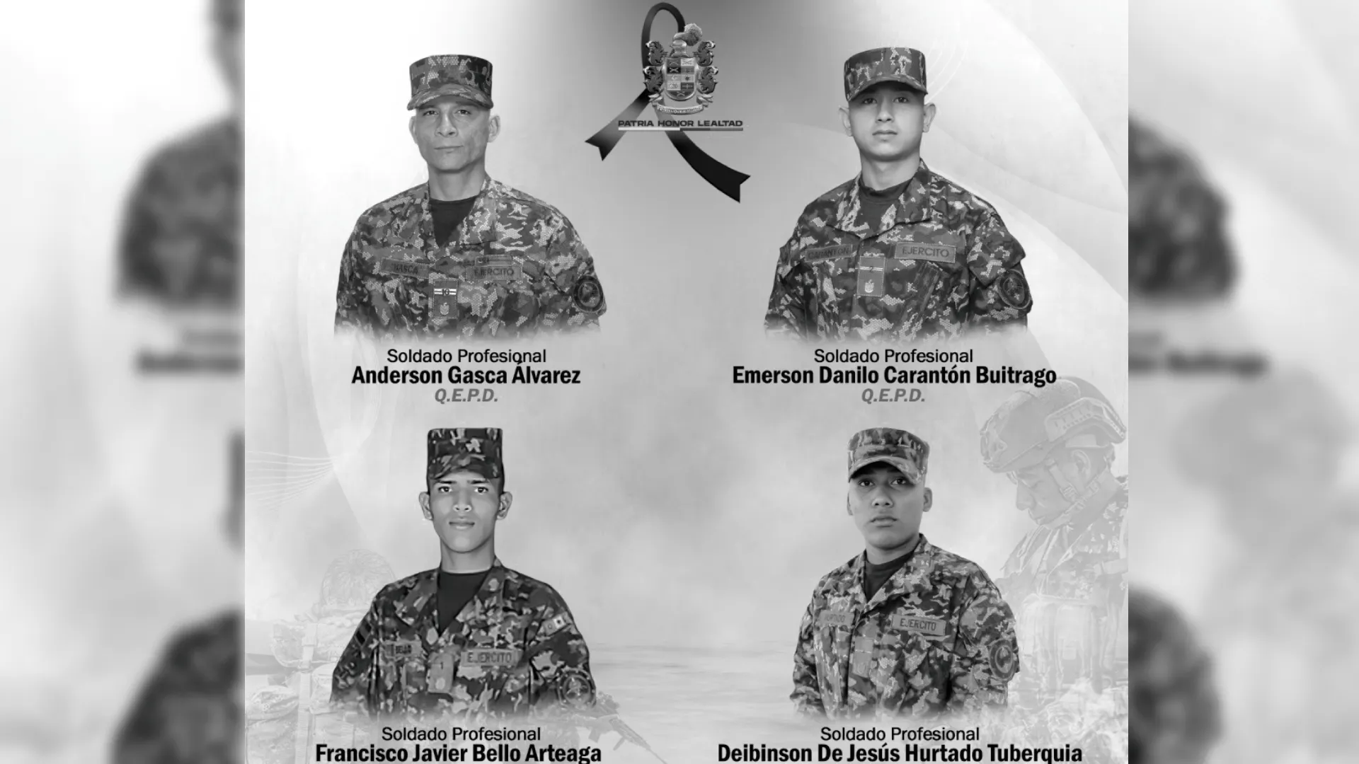 Soldados fallecidos en Guaviare