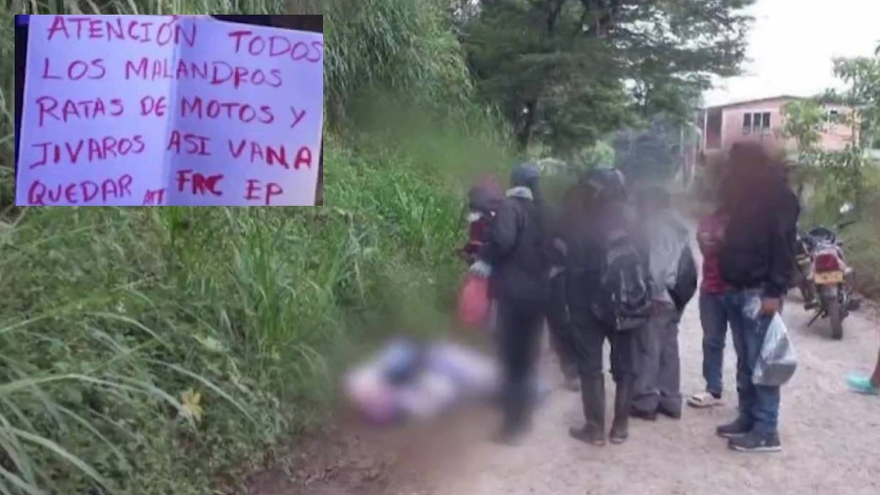 Three men were murdered and left with a dissident cartel in Santander de Quilichao