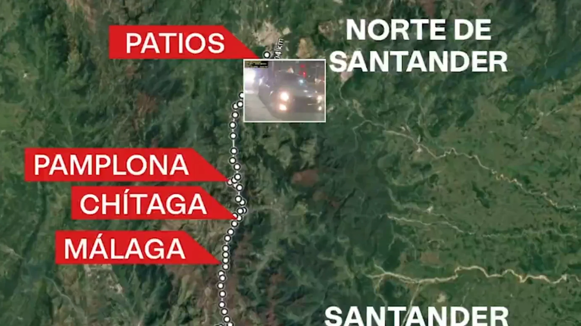 Recorrido del carro en el caso Yulixa Toloza.