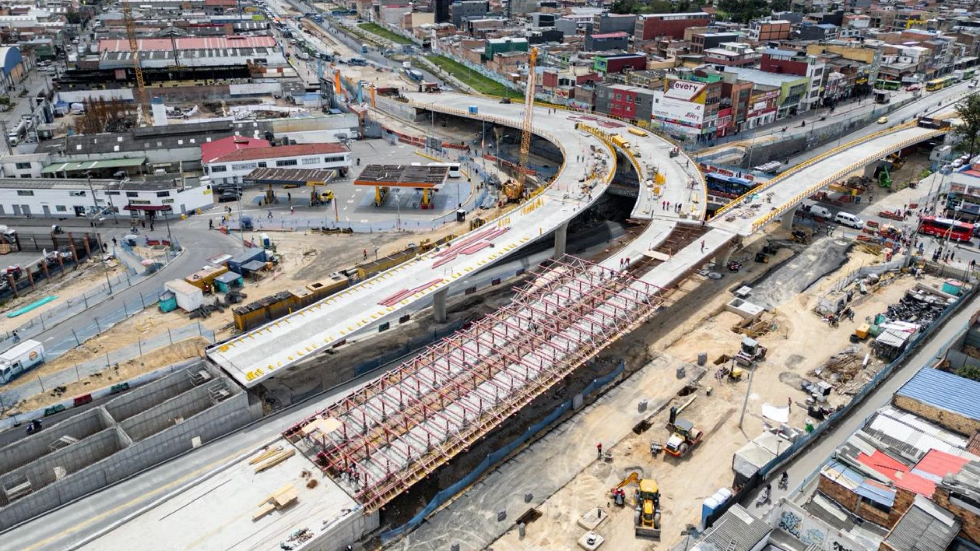 Obras del puente de Venecia en el sur de Bogotá.