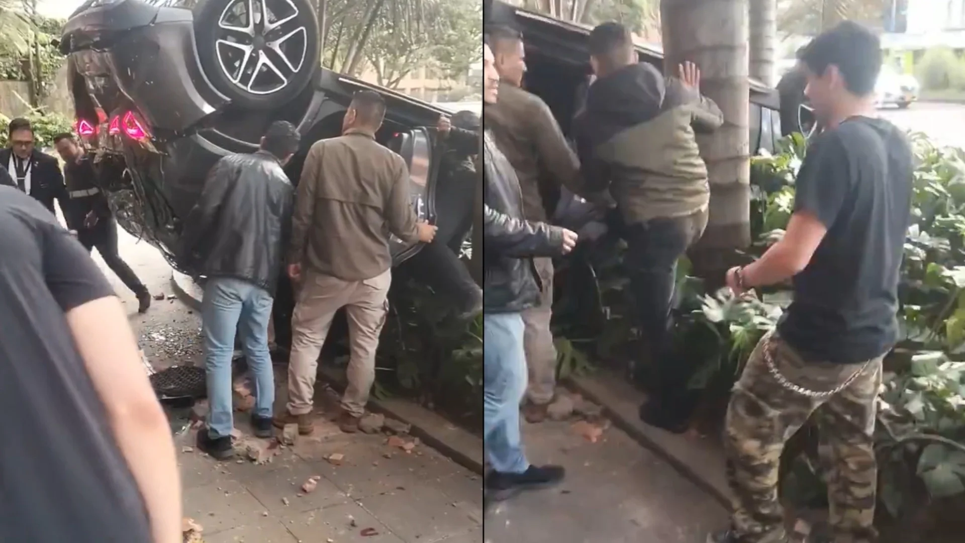 camioneta volcada segundo piso club el nogal video