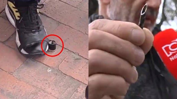 Video captó cómo motociclista escondía chuzos en sus botas para pinchar llantas en medio de trancones en Bogotá