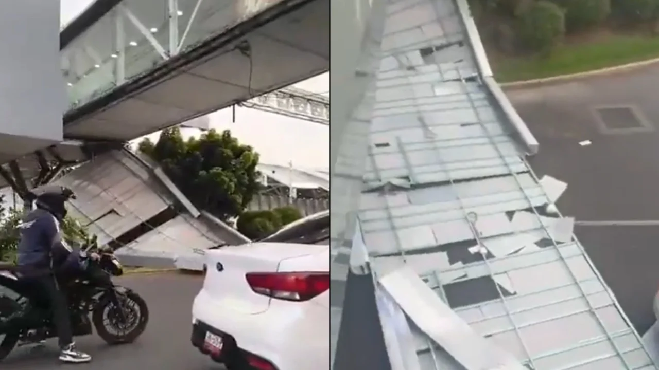 Cover image for Video | Estructura de puente se desprende en aeropuerto en México