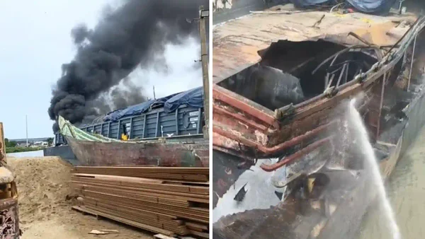 Tragedia en Cartagena: cuatro muertos dejó un incendio en muelle de Pasacaballos
