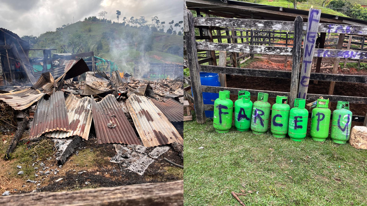 Disidencias incineraron dos viviendas, mataron a tres personas y secuestraron a otra en Remedios, Antioquia