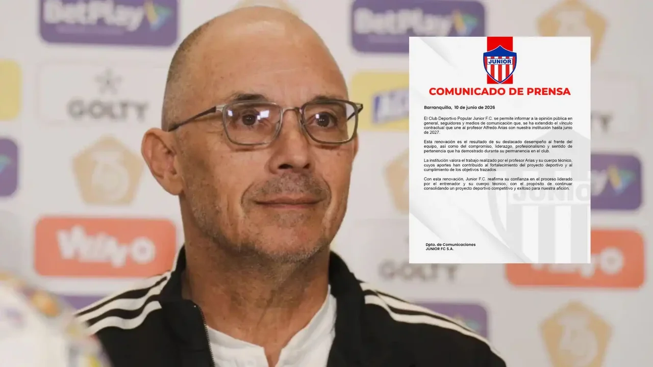 Comunicado oficial de Junior sobre el futuro de Alfredo Arias tras título ante Atlético Nacional