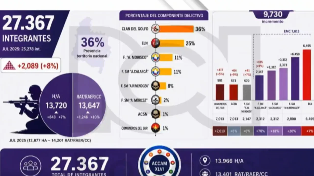 Informe revela que la presencia de grupos armados aumentó: así están distribuidos en el país