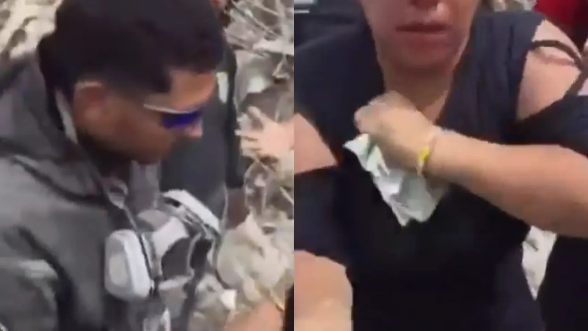 Policías robando dinero en Venezuela.