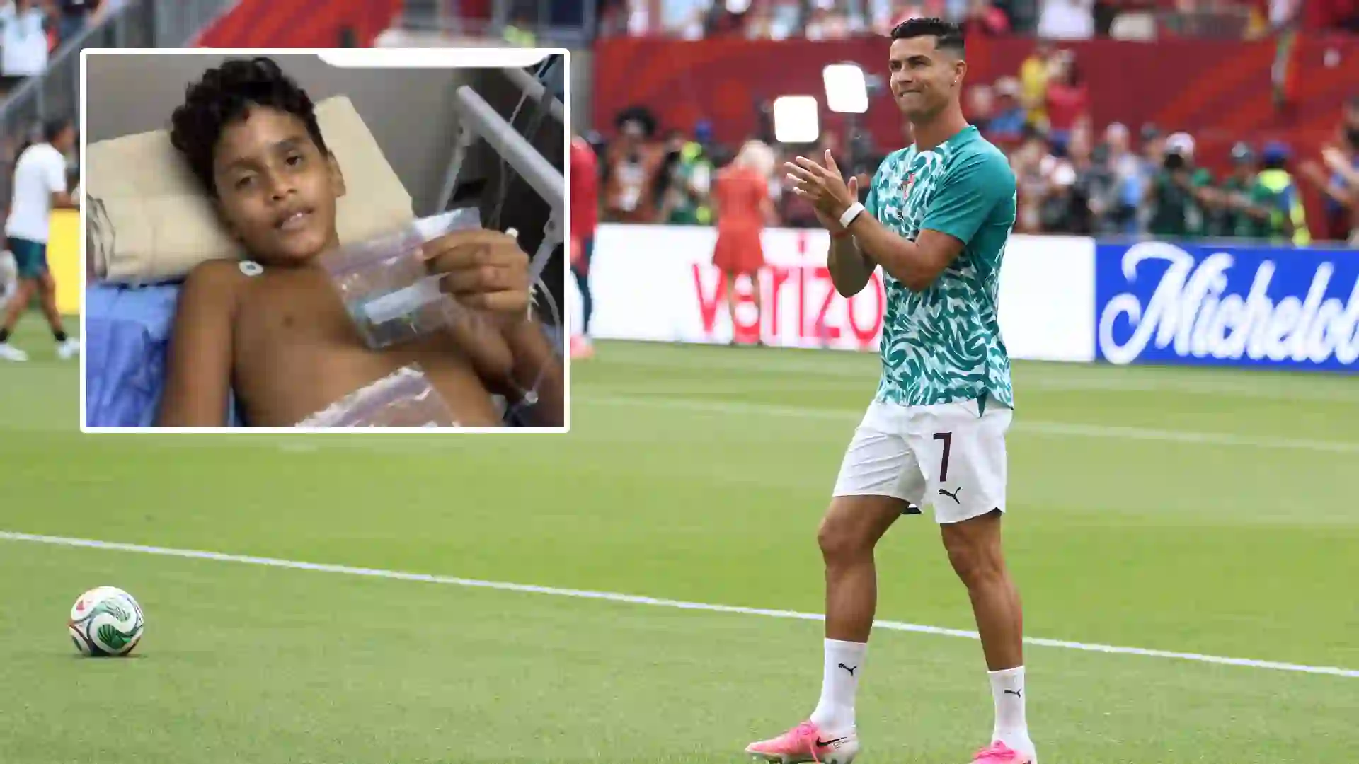 VIDEO | El regalo de Cristiano Ronaldo a niño que perdió una pierna en la tragedia de Venezuela y pedía su barajita
