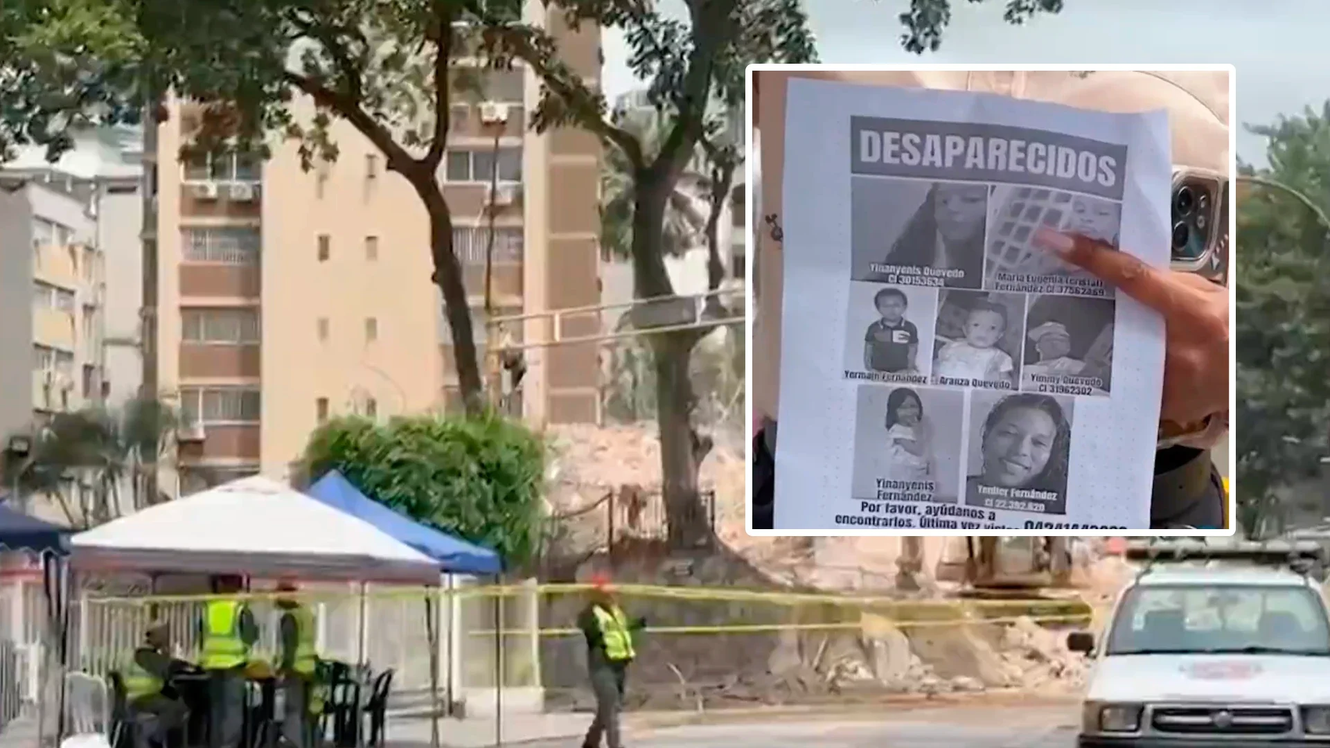 Buscan a desaparecidos en Caracas.