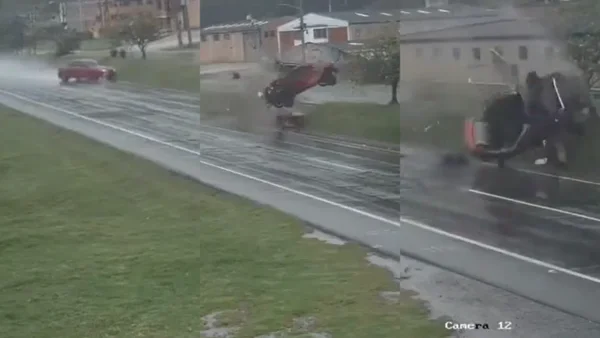 Grave accidente en la vía Tunja - Bogotá quedó registrado en video: carro terminó destrozado Grave accidente en la vía Tunja - Bogotá quedó registrado en video: carro terminó destrozado