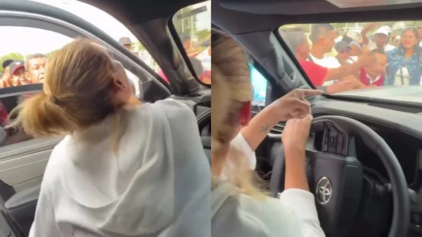 Andrea Valdiri fue agredida al quedar atrapada en medio de manifestantes en Riohacha Andrea Valdiri fue agredida al quedar atrapada en medio de manifestantes en Riohacha