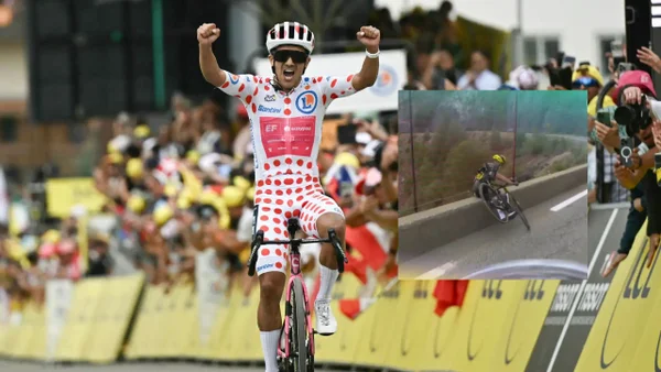 Tenebroso final en el Tour de Francia: Sepp Kuss casi cae a un abismo y Carapaz ganó la etapa reina