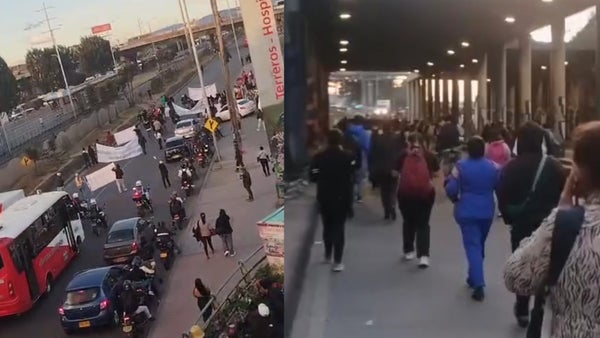 Bloqueos en la Autopista Sur afectaron el tráfico vehicular y a miles de personas en límites entre Bogotá y Soacha Bloqueos en la Autopista Sur afectaron el tráfico vehicular y a miles de personas en límites entre Bogotá y Soacha