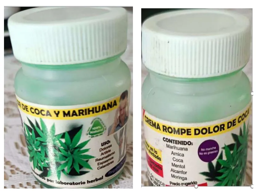 crema rompe dolor coca y marihuana