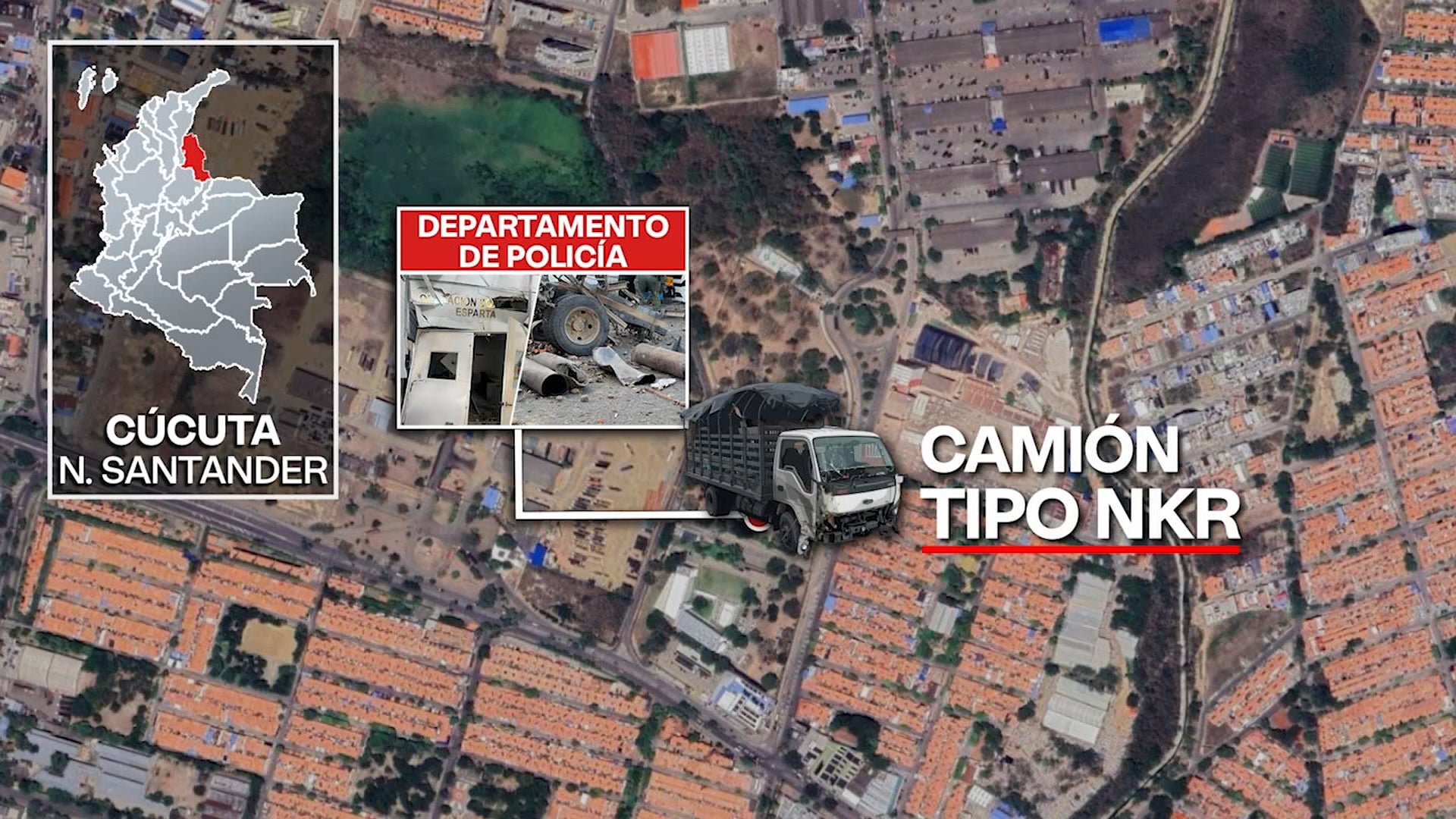 Así fue el recorrido del camión utilizado para el atentado terrorista en Cúcuta