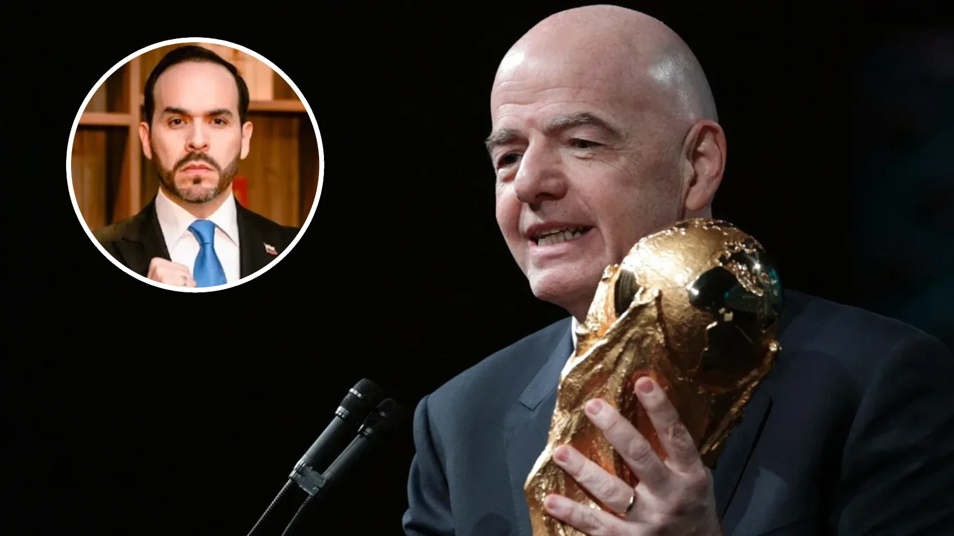 Gianni Infantino en la posesión de Abelardo de la Espriella.