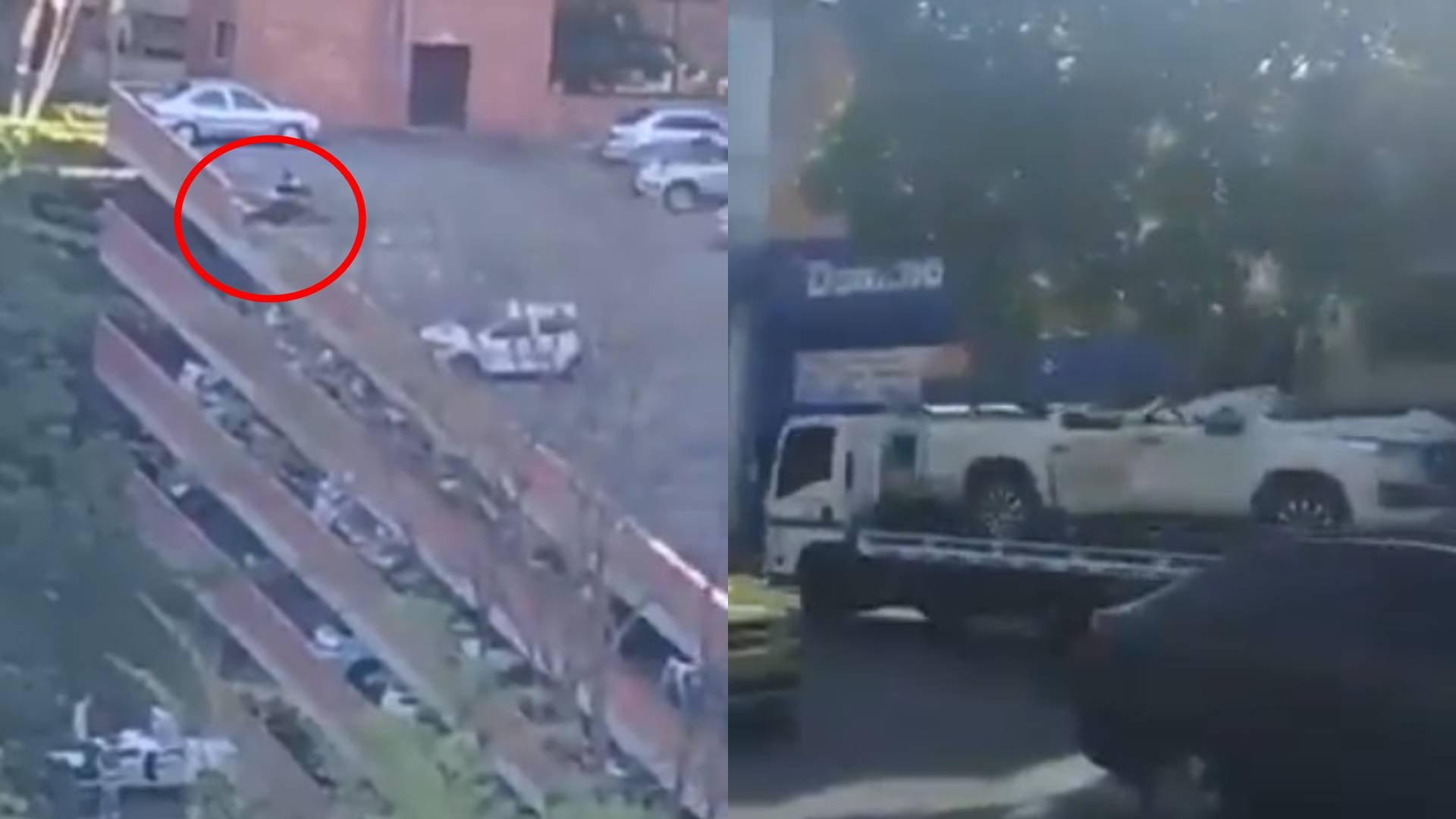 Mujer cayó de un parqueadero en Medellín