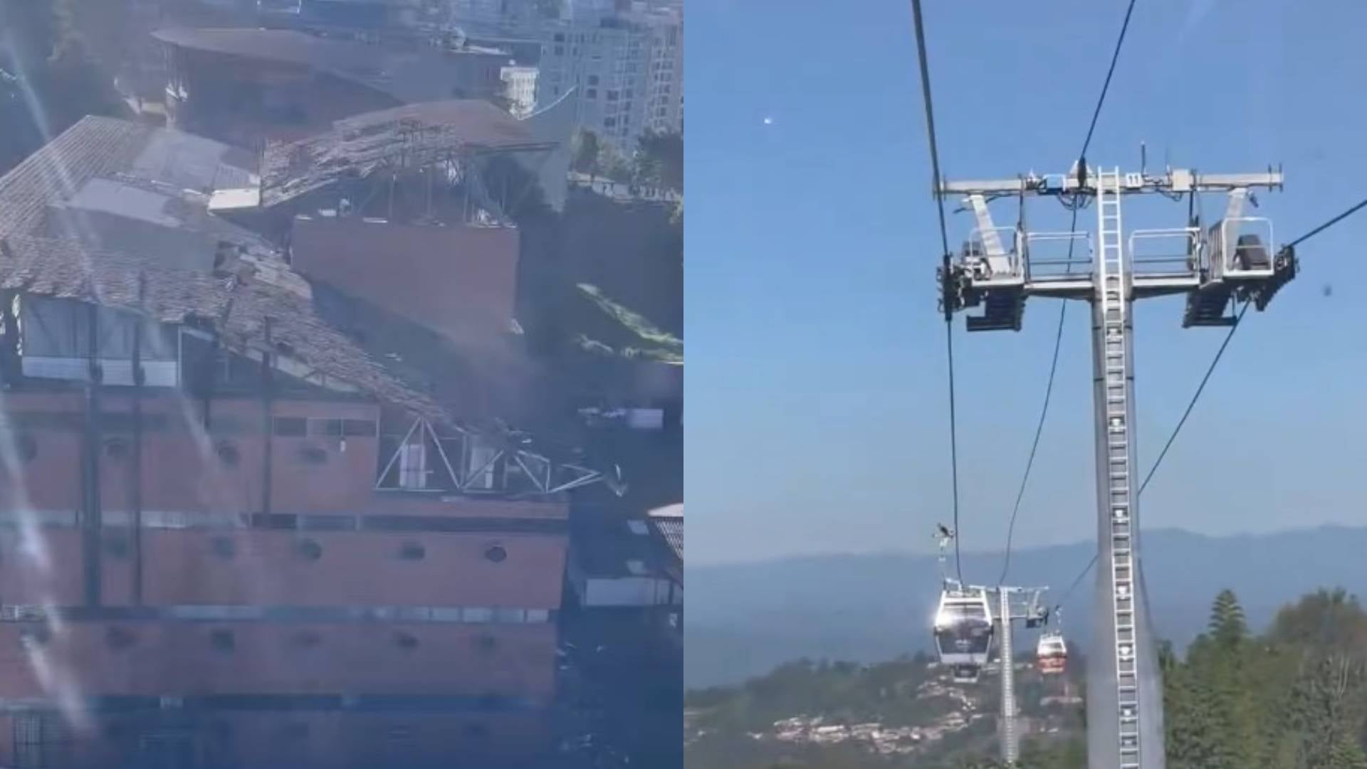 Temblor desde el cable aéreo