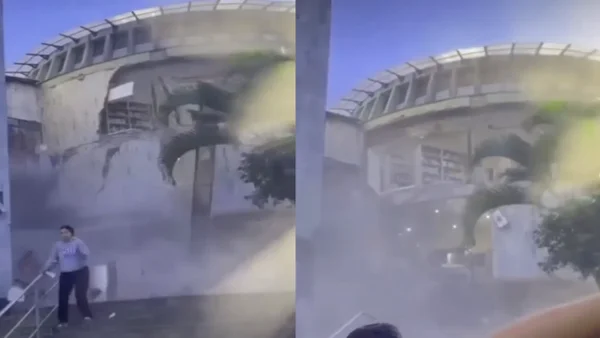 VIDEO: Momento exacto en el que colapsa parte de la Universidad Libre de Pereira