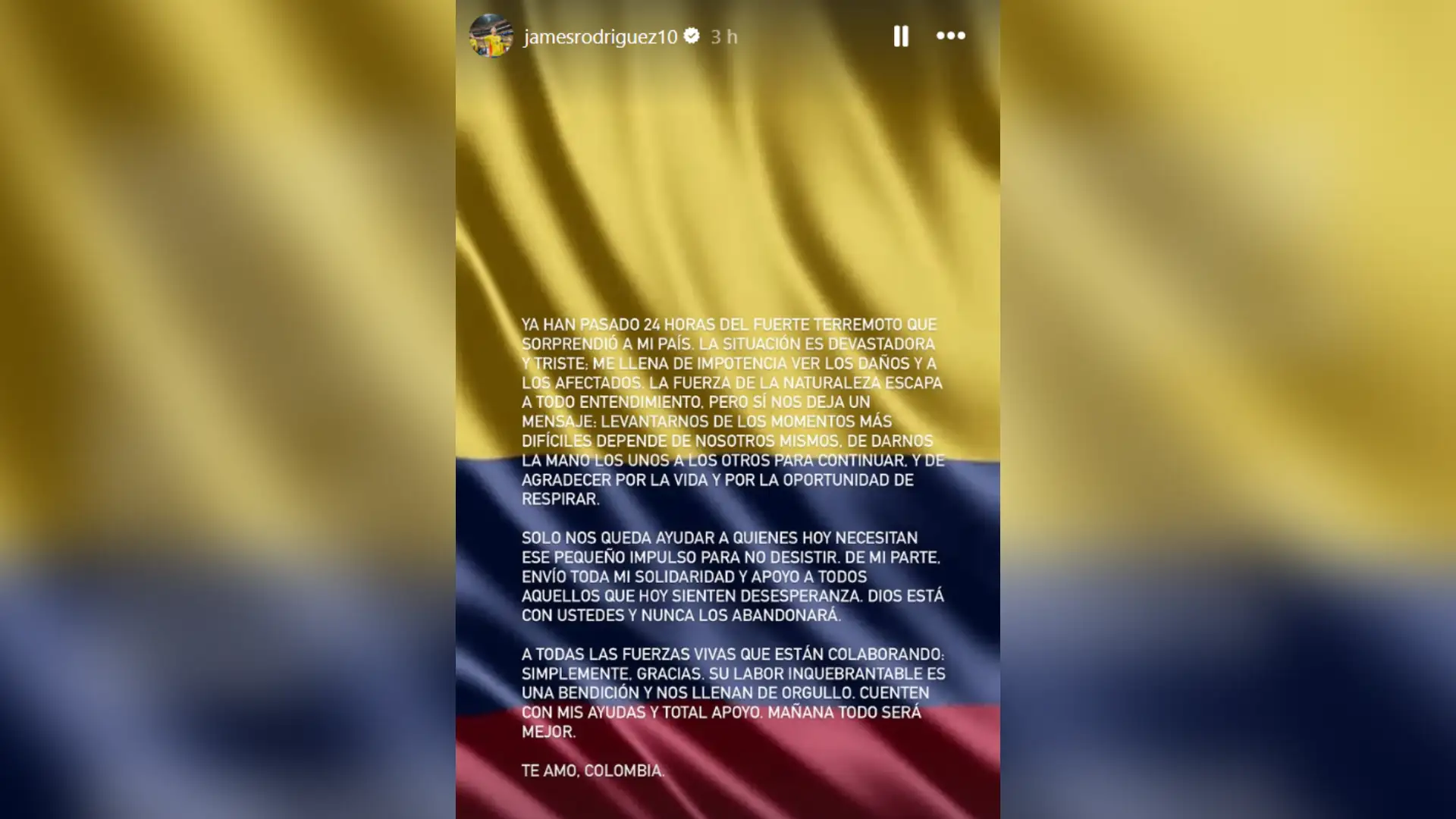 Mensaje James Rodríguez