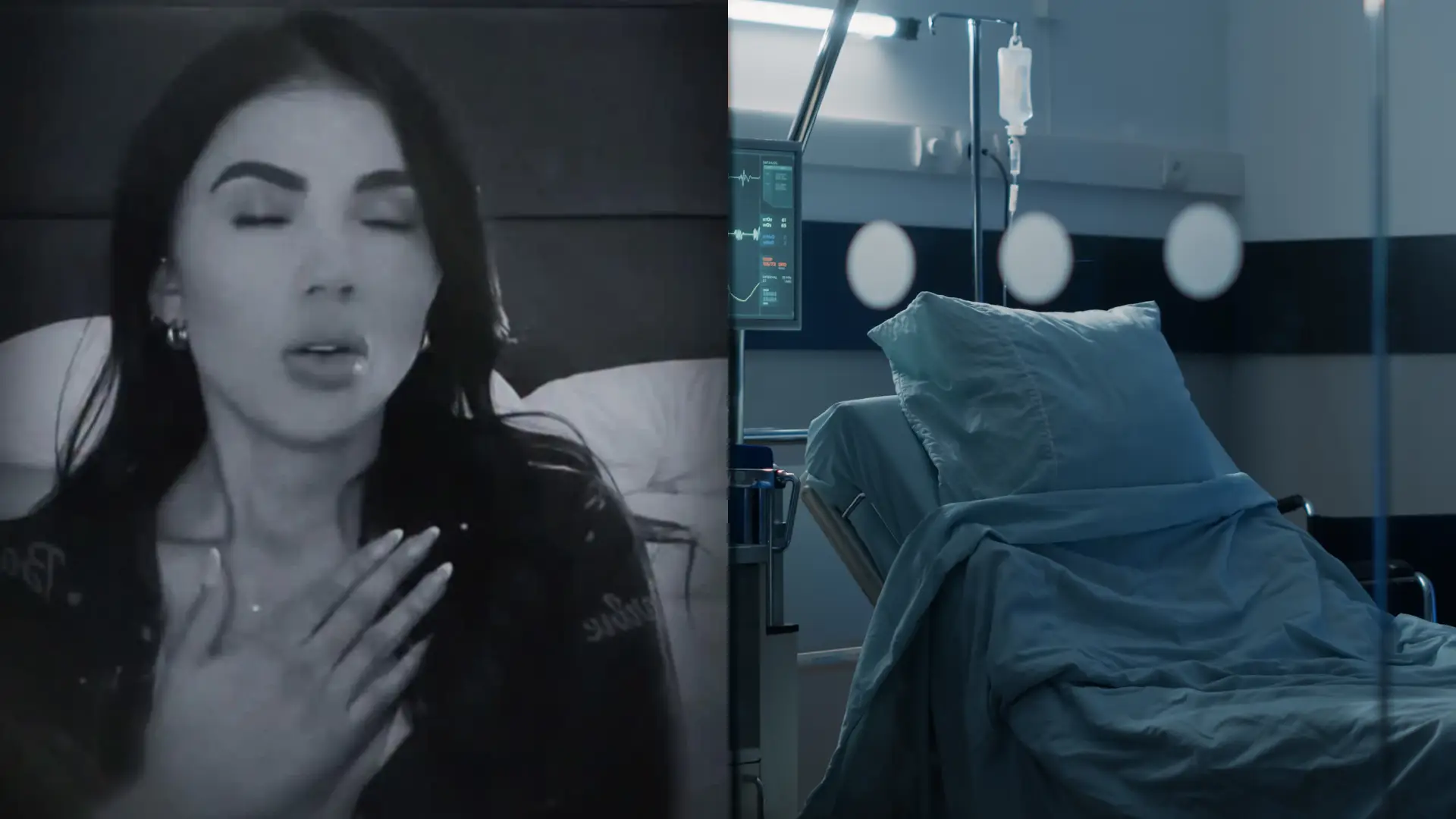 Karina García camilla de hospital